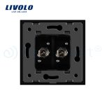 Priza dubla TV Livolo cu rama din sticla, negru, VL-C792V-12 - imagine 4