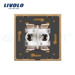 Priza dubla TV Livolo cu rama din sticla, auriu, VL-C792V-13 - imagine 4