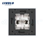 Priza dubla TV Livolo cu rama din sticla, gri, VL-C792V-15 - imagine 4
