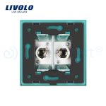 Priza dubla TV Livolo cu rama din sticla, verde, VL-C792V-18 - imagine 4