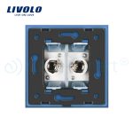 Priza dubla TV Livolo cu rama din sticla, albastru, VL-C792V-19 - imagine 4