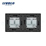 Priza dubla Livolo cu rama din sticla si capac de protectie rezistent la apa, negru, VL-C7C2EUWF-12 - imagine 4
