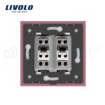 Priza dubla module inguste Livolo cu rama din sticla - standard german, roz, VL-C9-C2IT-17 - imagine 4