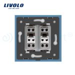 Priza dubla module inguste Livolo cu rama din sticla - standard german, albastru, VL-C9-C2IT-19 - imagine 4