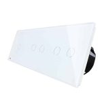 Intrerupator cu touch simplu+dublu+dublu LIVOLO din sticla, alb, VL-C701/702/702-11