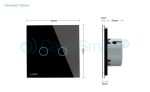 Intrerupator draperie wireless cu touch Livolo din sticla, negru, VL-C702WR-12 - imagine 2