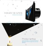 Intrerupator cu touch simplu+dublu+dublu LIVOLO din sticla, alb, VL-C701/702/702-11 - imagine 3