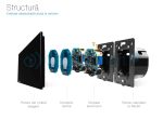 Intrerupator simplu + simplu cu touch Livolo din sticla, negru, VL-C701/C701-12 - imagine 3