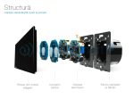 Intrerupator simplu + dublu cu touch Livolo din sticla, negru, VL-C701/C702-12 - imagine 3