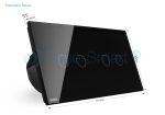 Intrerupator dublu + dublu cu touch Wireless Livolo din sticla, negru, VL-C702R/C702R-12 - imagine 2