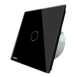 Intrerupator cu variator cu touch Livolo din sticla, negru, VL-C701D-12