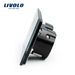 Intrerupator dublu + simplu cu touch Livolo din sticla, negru, VL-C702/C701-12 - imagine 3