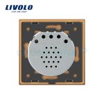 Intrerupator LIVOLO cu touch din sticla cu 4 intrerupatoare simple, auriu, BB-C7-4C1-13 - imagine 4
