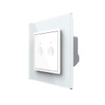 Intrerupatorul Dublu cu Touch LIVOLO cu Rama Din Sticla, Protocol Zigbee, Alb, , VL-FC2Z-2WP-11