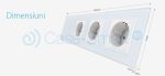 Intrerupator simplu + Priza tripla LIVOLO cu touch din sticla, alb, VL-C701/C7-C3EU-11 - imagine 3