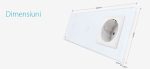 Intrerupator LIVOLO simplu+simplu cu touch si priza din sticla, alb, VL-C701/C701/C7-C1EU-11 - imagine 2