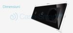 Intrerupator LIVOLO simplu+simplu cu touch si priza din sticla, negru, VL-C701/C701/C7-C1EU-12 - imagine 3