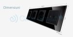 Priza cvadrupla Livolo cu rama din sticla 3 prize simple+TV/internet, negru, VL-C7-C4EU/VC-12 - imagine 3
