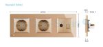 Priza tripla Livolo cu rama din sticla 2 prize simple+TV/internet, auriu, VL-C7C3EU/VC-13 - imagine 4