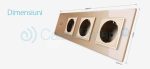 Intrerupator simplu + Priza tripla LIVOLO cu touch din sticla, auriu, VL-C701/C7-C3EU-13 - imagine 3