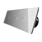 Intrerupator cu touch simplu+simplu+dublu LIVOLO din sticla, gri, VL-C701/701/702-15