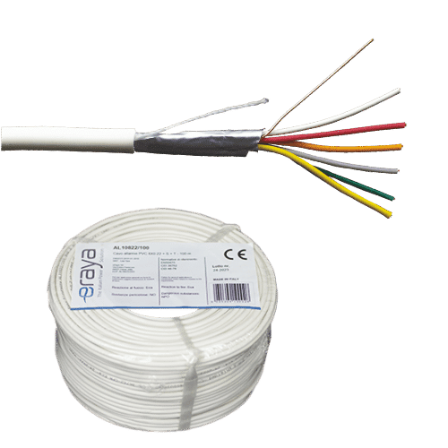 Cablu de alarma 6 fire ecranate, cupru integral, 100m – eRaya AL10622-100
