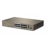 Switch 16 porturi PoE 10/100 Mbps, 2 port RJ45 Gigabit, 1 port SFP Gigabit - TENDA TND-TEF1118P-16-150W-V30