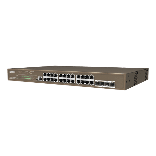 Switch 24 porturi PoE Gigabit, 1 port consola, 4 port SFP Gigabit, management - TENDA TND-TEG5328P-24-410W