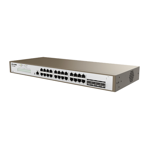 Switch 24 porturi Gigabit, 4 porturi SFP Gigabit, 1 port RJ45 consola, Management, 1U - IP-COM PRO-S24