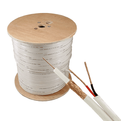 Cablu coaxial RG59 + alimentare 2×0.75, 305m, alb TSY-RG59+2X0.75-W