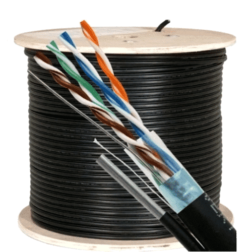 Cablu FTP autoportant, cat 5E, CUPRU 100%, 305m, negru TSY-FTP5E-MESS