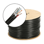 Cablu FTP autoportant cu alimentare 2x1.5, cat 5E, CUPRU 100%, 305m, negru TSY-FTP5E+2x1.50-MESS