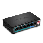 Switch 4 porturi Gigabit Long Range 200m PoE+, 1 port Gigabit - TRENDnet TPE-LG50