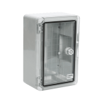 Cutie distributie IP65 din ABS gri, usa transparenta, placa metalica, 200x300x130 mm PP3011