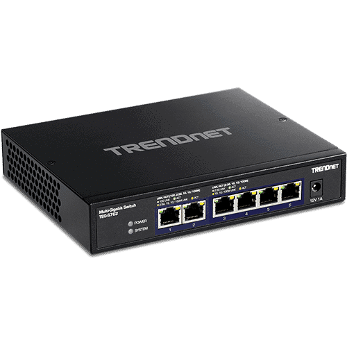 Switch 6 porturi, 4 x 2.5G si 2 x 10G , Fanless – TRENDnet TEG-S762
