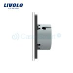 Intrerupator dublu+dublu+dublu cu touch Livolo din sticla, gri, VL-C702/C702/C702-15 - imagine 2
