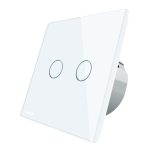 Intrerupator draperie wireless cu touch Livolo din sticla, alb, VL-C702WR-11