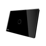 Intrerupator cu variator wireless cu touch Livolo din sticla - standard italian, negru, VL-C901DR-82