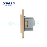 Intrerupator LIVOLO simplu cu touch si 2 prize din sticla, auriu, VL-C701/C7-C2EU-13 - imagine 3