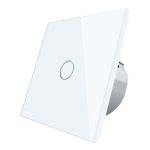 Intrerupator simplu cu timer si touch Livolo din sticla, alb, VL-C701T-11