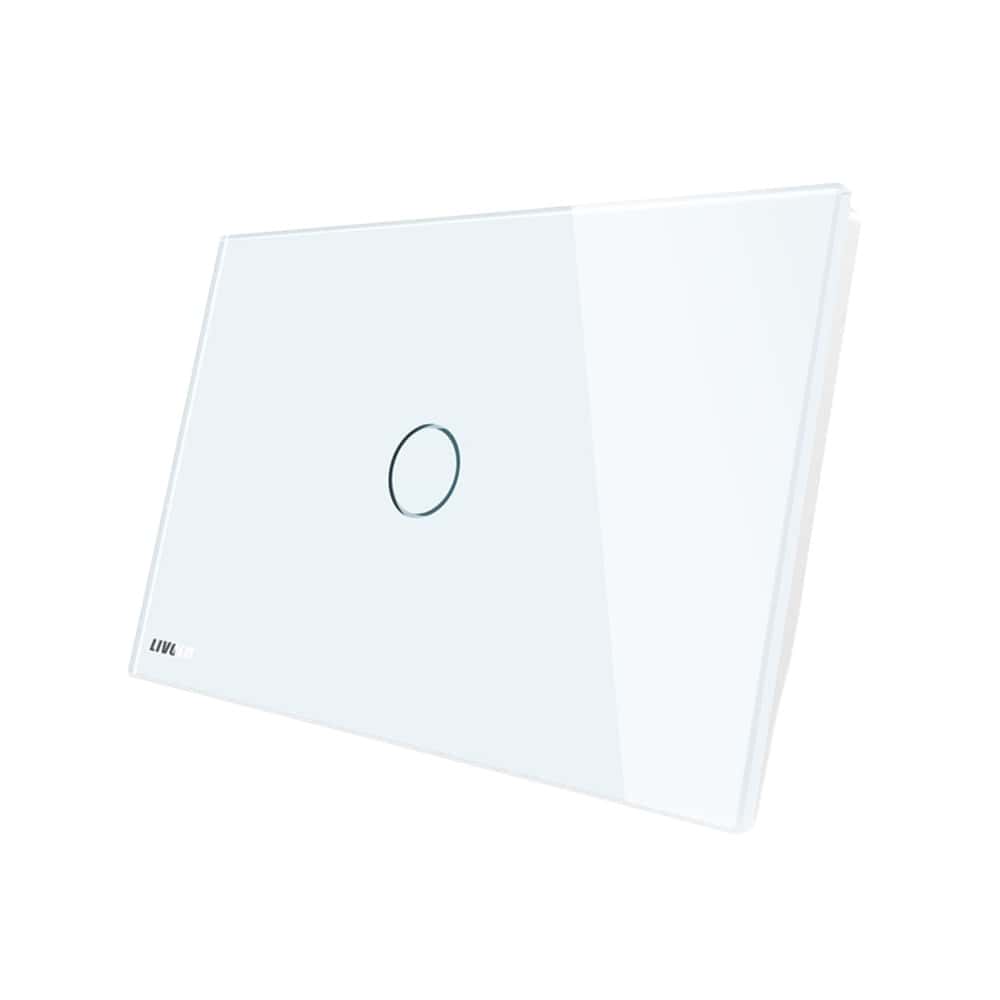 Intrerupator cu variator wireless cu touch Livolo din sticla - standard italian, alb, VL-C901DR-81