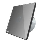 Intrerupator cu variator cu touch Livolo din sticla, gri, VL-C701D-15
