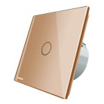 Intrerupator wireless cu variator cu touch Livolo din sticla, auriu, VL-C701DR-13