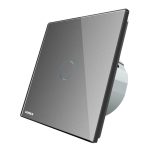 Intrerupator wireless cu variator cu touch Livolo din sticla, gri, VL-C701DR-15