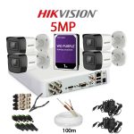 KIT 4 Camere video complet, 5MP, 2.8mm, IR 30m, DVR, HDD 1TB, Cablu, HIKVISION - KIT4CHA-4A25-WDT1
