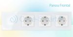 Intrerupator simplu + Priza tripla LIVOLO cu touch din sticla, alb, VL-C701/C7-C3EU-11 - imagine 2
