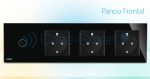 Intrerupator simplu + Priza tripla LIVOLO cu touch din sticla, negru, VL-C701/C7-C3EU-12 - imagine 2