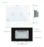 Intrerupator dublu cu variator cu touch Livolo din sticla - standard italian, alb, VL-C902D-81 - imagine 2