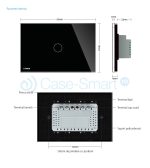 Intrerupator cu variator wireless cu touch Livolo din sticla - standard italian, negru, VL-C901DR-82 - imagine 2