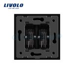 Priza dubla audio Livolo cu rama din sticla, negru, VL-C792AD-12 - imagine 4
